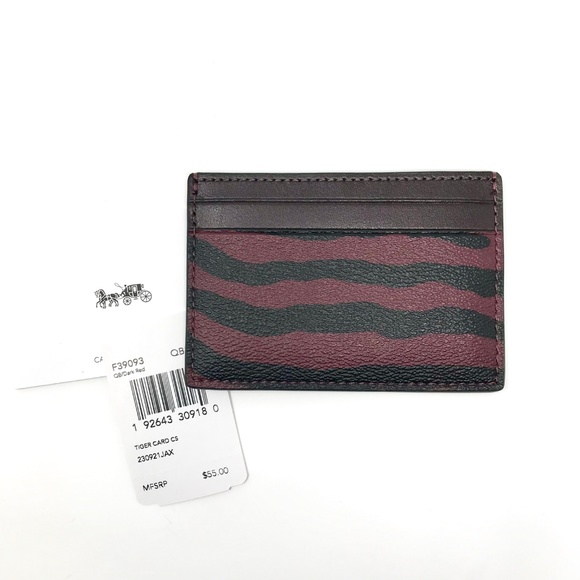COACH Flat Card Case **TIGER** Print NWT - Picture 4 of 4